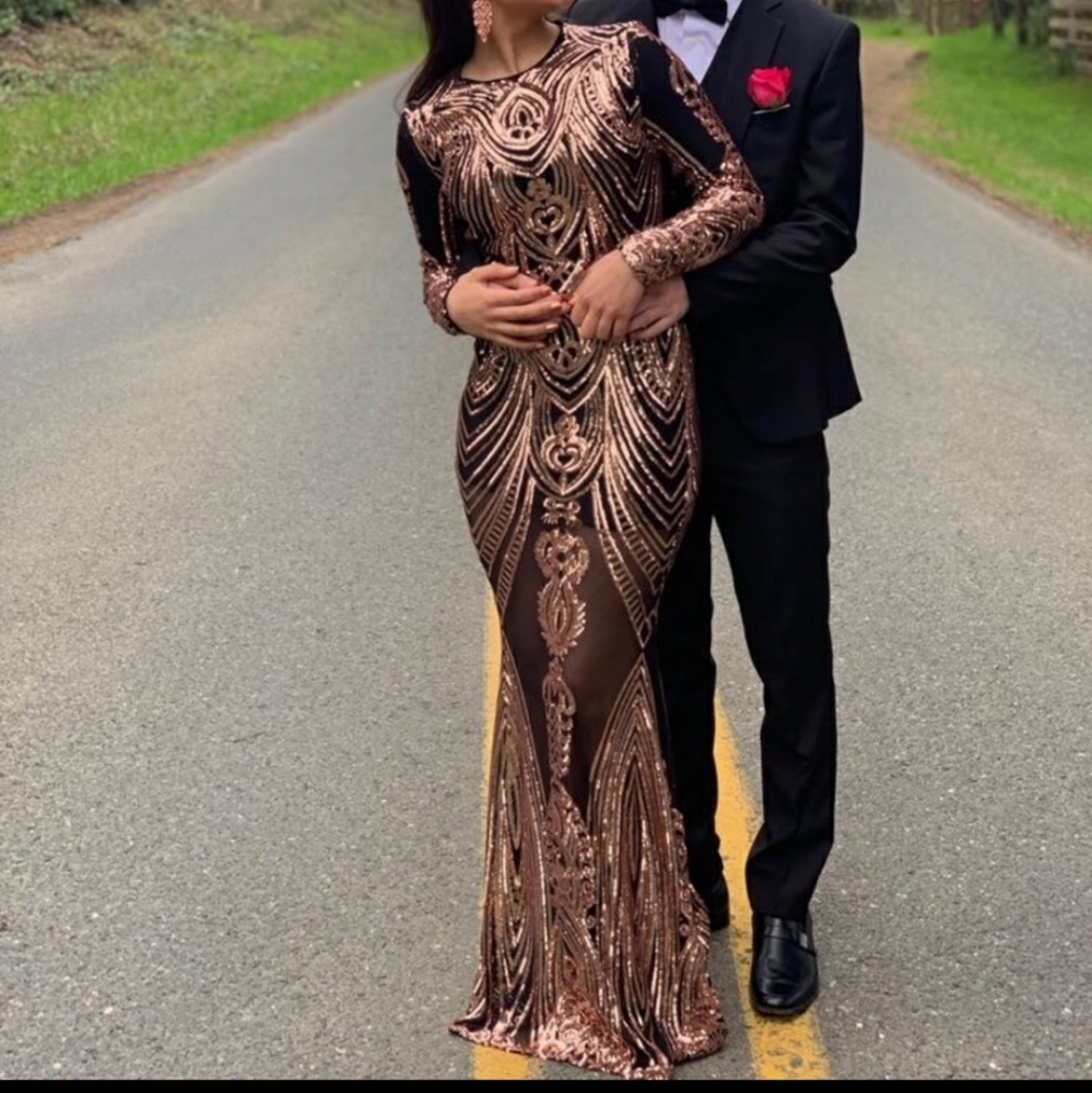 Windsor Rose Gold Sequin Dress